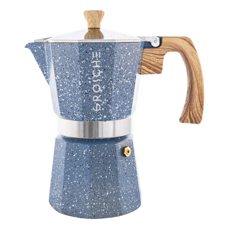 Cafetière Italienne Grosche Milano 6 tasses finition bleu effet pierre