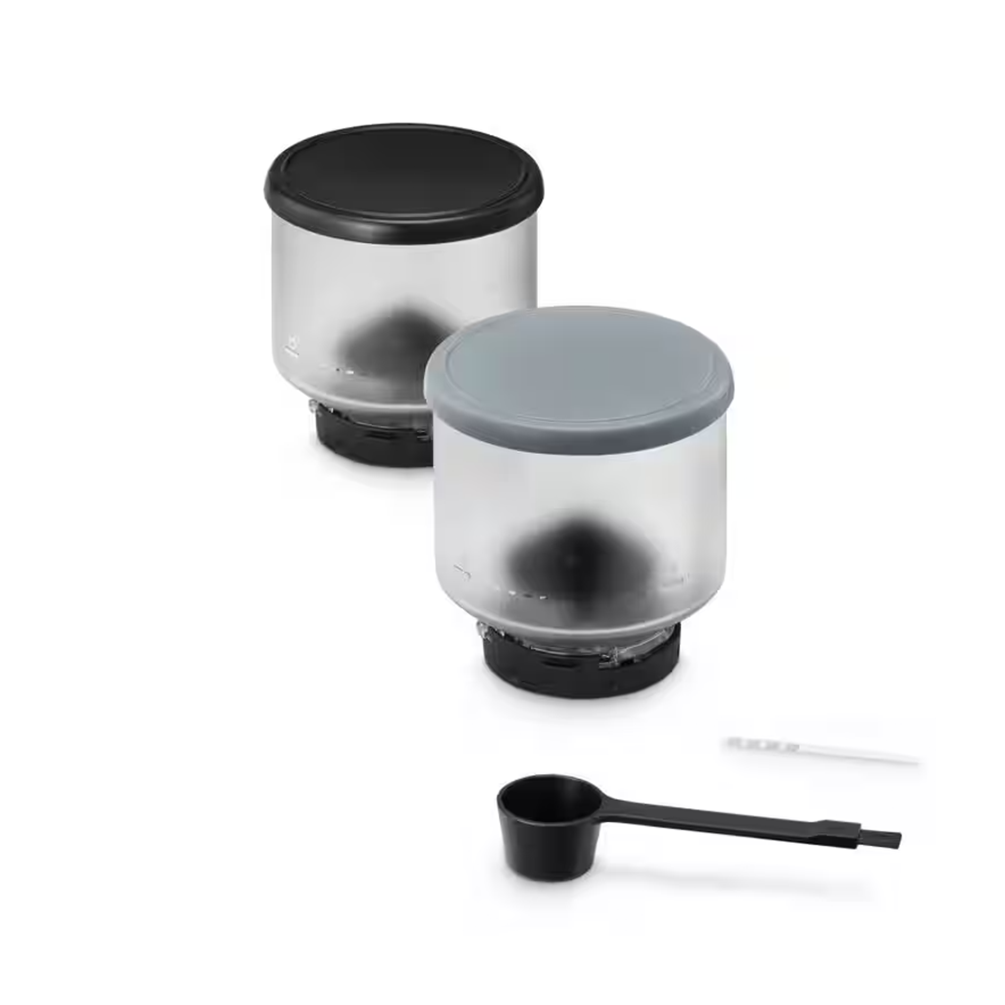 Bacs à grains interchangeables et accessoires fournis avec la Delonghi Rivelia FEB 4435.B Noir Onyx