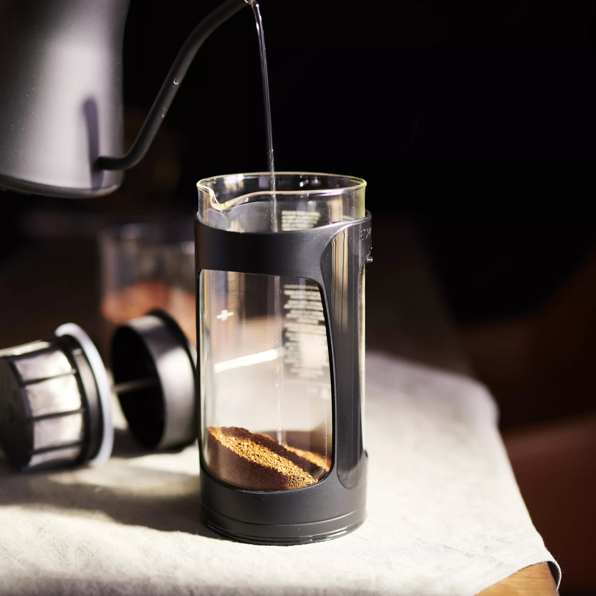 Préparation café avec Cafetière Piston P3 Espro