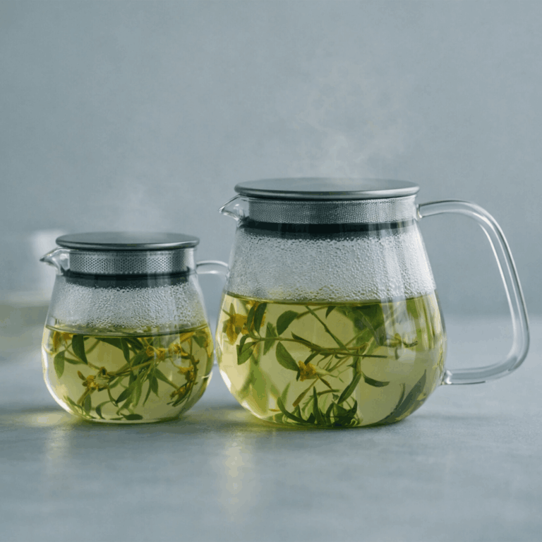 Théière à infusion Kinto UNITEA One Touch avec thé vert en infusion