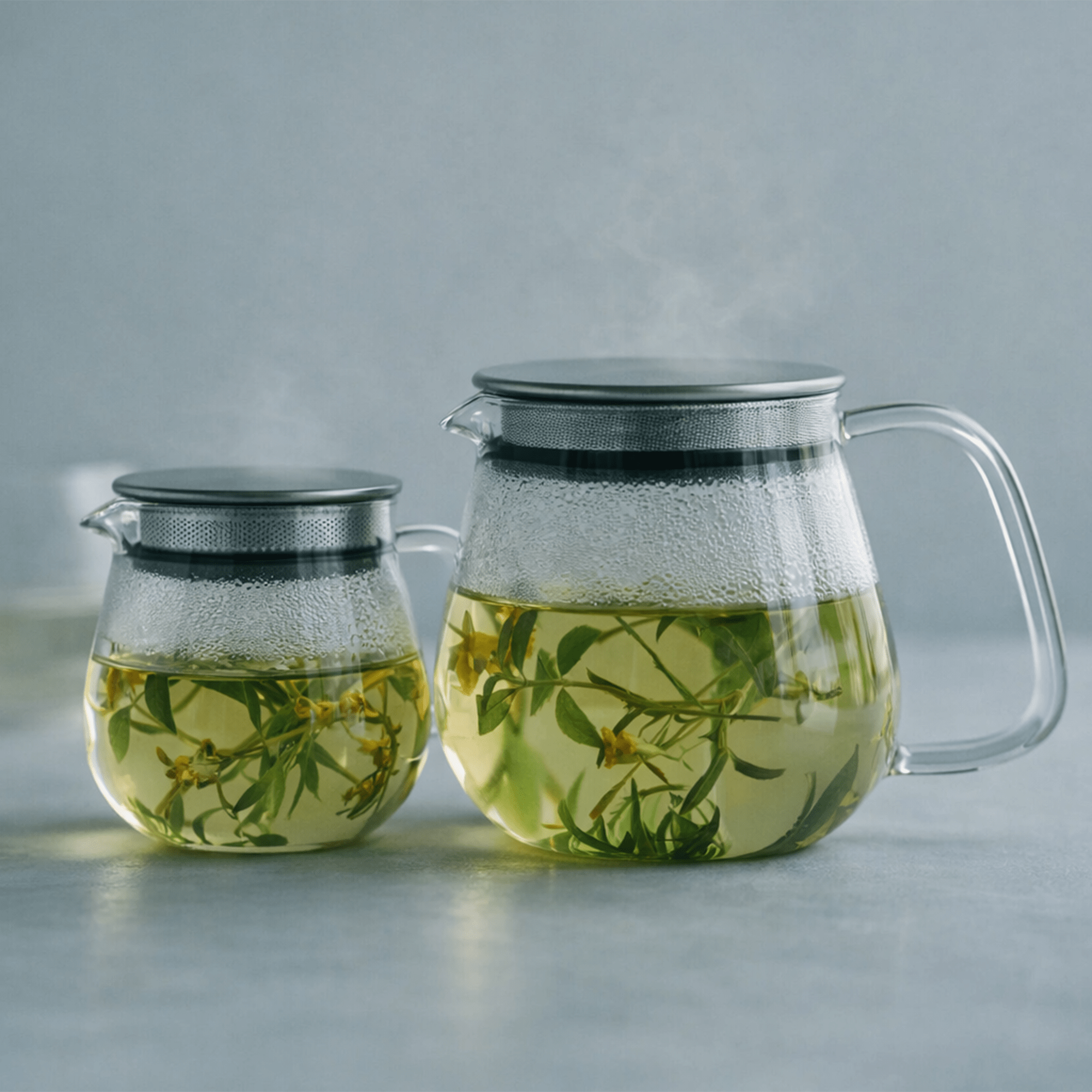 Théière à infusion Kinto UNITEA One Touch avec thé vert en infusion