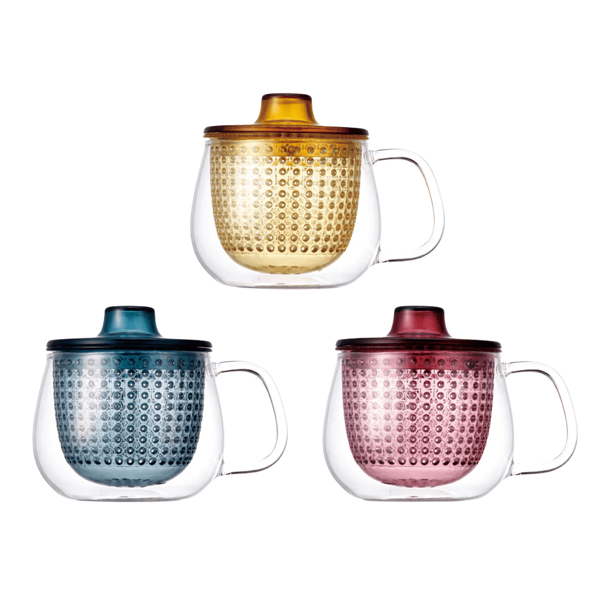 Théière en verre Kinto Unimug 350 ml disponible en navy amber et rose