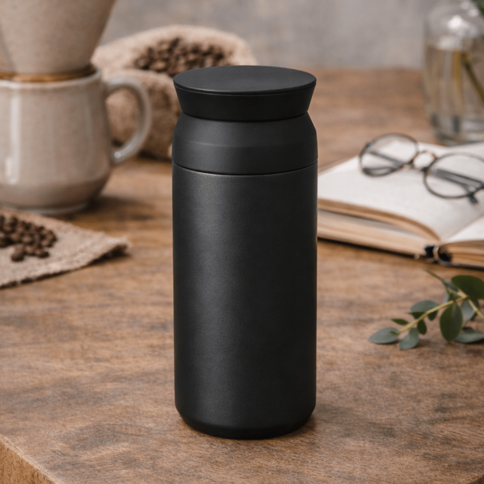 Thermos à café Kinto noir 350ML design minimaliste