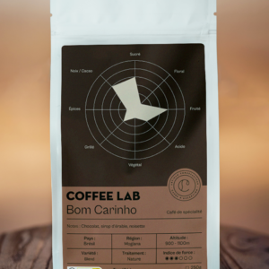 Sachet de café de spécialité Bom Carinho origine Brésil avec notes chocolat noisette